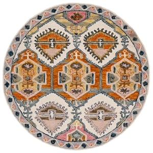 Safavieh Aspen 5'-0&quot x 5'-0&quot Wool  Hand Tufted Rug in Red / Ivory