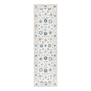 Safavieh Aspen 2'-3&quot x 8'-0&quot Wool and Cotton Hand Tufted Rug in Ivory / Blue