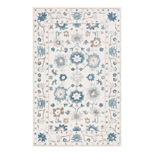 Safavieh Aspen 5'-0&quot x 8'-0&quot Wool and Cotton Hand Tufted Rug in Ivory / Blue