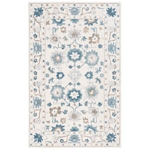 Safavieh Aspen 6'-0&quot x 9'-0&quot Wool and Cotton Hand Tufted Rug in Ivory / Blue