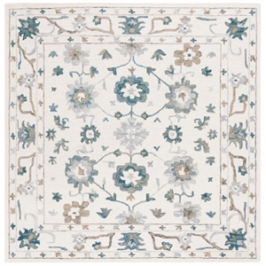 Safavieh Aspen 6'-0&quot x 6'-0&quot Wool and Cotton Hand Tufted Rug in Ivory / Blue