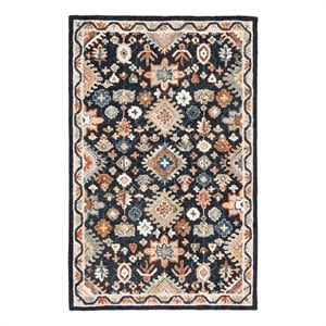 Safavieh Aspen 2'-3&quot x 5'-0&quot Wool and Cotton Hand Tufted Rug in Black / Rust