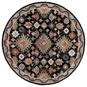 Safavieh Aspen 3'-0&quot x 3'-0&quot Wool and Cotton Hand Tufted Rug in Black / Rust