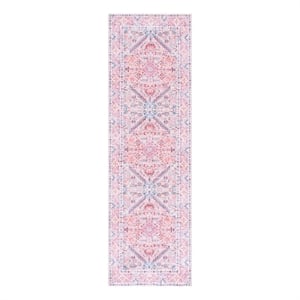 Safavieh Arizona 2'-0&quot x 7'-0&quot Polyester Power Loomed Rug in Beige / Pink