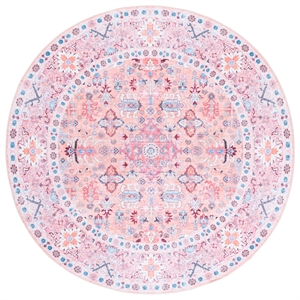 Safavieh Arizona 4'-0&quot x 4'-0&quot Polyester Power Loomed Rug in Beige / Pink