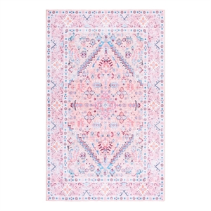 Safavieh Arizona 6'-0&quot x 8'-0&quot Polyester Power Loomed Rug in Beige / Pink