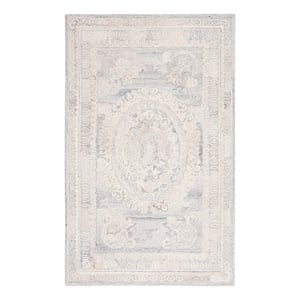 Safavieh Aubusson 4'-0&quot x 6'-0&quot Wool and Cotton Hand Tufted Rug in Gray / Ivory
