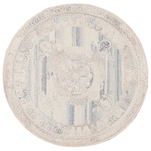 Safavieh Aubusson 6'-0&quot x 6'-0&quot Wool and Cotton Hand Tufted Rug in Gray / Ivory