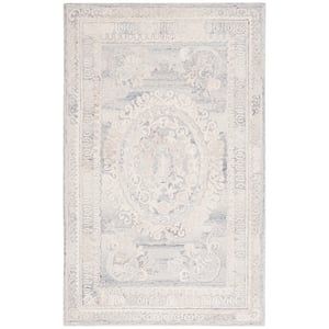 Safavieh Aubusson 6'-0&quot x 6'-0&quot Wool and Cotton Hand Tufted Rug in Gray / Ivory