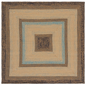 Safavieh Braided 6'-0&quot x 6'-0&quot Polypropylene Hand Woven Rug in Brown / Navy