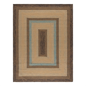 Safavieh Braided 8'-0&quot x 10'-0&quot Polypropylene Hand Woven Rug in Brown / Navy