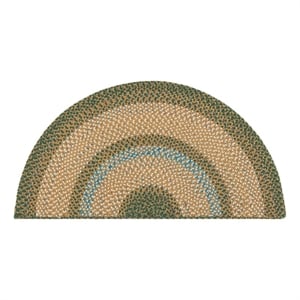Safavieh Braided 2'-0&quot x 4'-0&quot Polypropylene Hand Woven Rug in Brown / DarkGreen