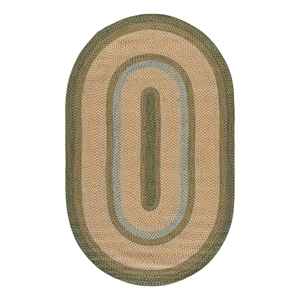 Safavieh Braided 4'-0&quot x 6'-0&quot Polypropylene Hand Woven Rug in Brown / DarkGreen