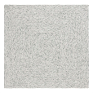 Safavieh Braided 5'-0&quot x 5'-0&quot Polypropylene Hand Woven Rug in Ivory / Green