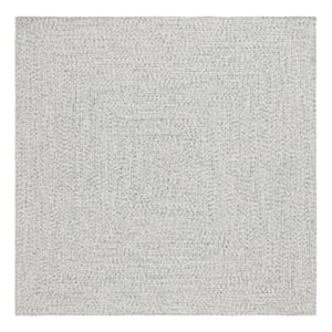 Safavieh Braided 8'-0&quot x 8'-0&quot Polypropylene Hand Woven Rug in Ivory / Green