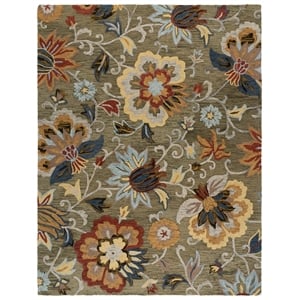 Safavieh Blossom 11'-0&quot x 15'-0&quot Wool and Cotton Hand Tufted Rug in Green / Red