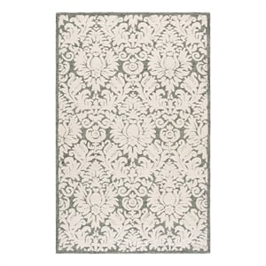 Safavieh Blossom 4'-0&quot x 6'-0&quot Wool and Cotton Hand Tufted Rug in Green / Ivory