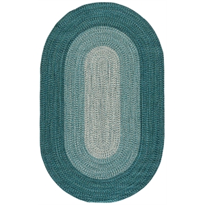 Safavieh Braided 6'-0&quot x 8'-0&quot Polypropylene Hand Woven Rug in Ivory / Turquoise