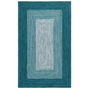 Safavieh Braided 8'-0&quot x 10'-0&quot Polypropylene Hand Woven Rug in Ivory /Turquoise