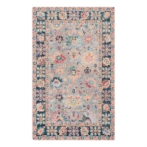 Safavieh Blossom 2'-3&quot x 5'-0&quot Wool and Cotton Hand Tufted Rug in Gray / Pink