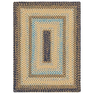 Safavieh Braided 2'-0&quot x 3'-0&quot Polypropylene Hand Woven Rug in Brown / Navy
