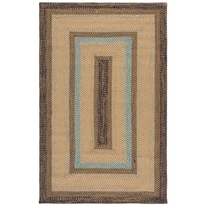Safavieh Braided 2'-3&quot x 8'-0&quot Polypropylene Hand Woven Rug in Brown / Navy