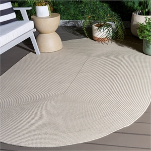 Safavieh Braided 5'-0&quot x 8'-0&quot Polypropylene Hand Woven Rug in Cream