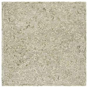 Safavieh Blossom 6'-0&quot x 6'-0&quot Wool and Cotton Hand Tufted Rug in Sage / Ivory