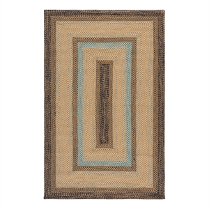 Safavieh Braided 4'-0&quot x 6'-0&quot Polypropylene Hand Woven Rug in Brown / Navy