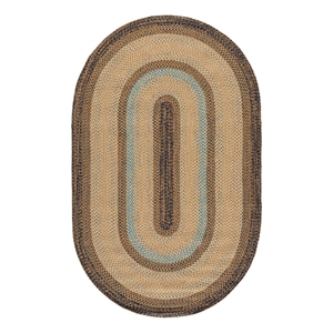 Safavieh Braided 5'-0&quot x 8'-0&quot Polypropylene Hand Woven Rug in Brown / Navy