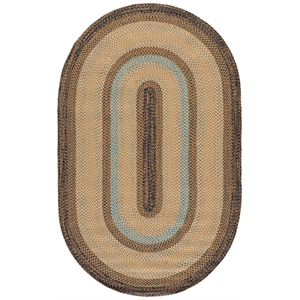 Safavieh Braided 6'-0&quot x 8'-0&quot Polypropylene Hand Woven Rug in Brown / Navy