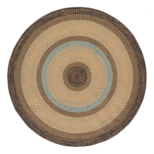 Safavieh Braided 6'-0&quot x 6'-0&quot Polypropylene Hand Woven Rug in Brown / Navy