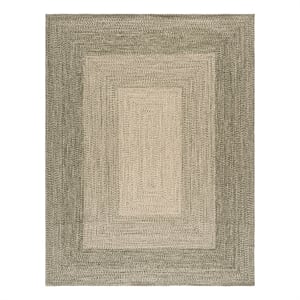 Safavieh Braided 8'-0&quot x 10'-0&quot Polypropylene Hand Woven Rug in Beige / Green