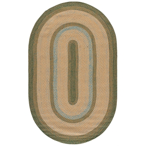 Safavieh Braided 6'-0&quot x 8'-0&quot Polypropylene Hand Woven Rug in Brown / DarkGreen