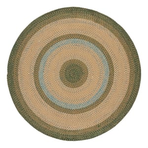 Safavieh Braided 6'-0&quot x 6'-0&quot Polypropylene Hand Woven Rug in Brown / DarkGreen