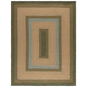 Safavieh Braided 8'-0&quot x 10'-0&quot Polypropylene Hand Woven Rug in Brown/Dark Green