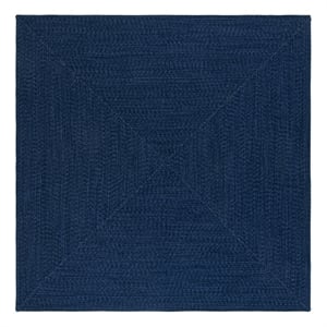 Safavieh Braided 6'-0&quot x 6'-0&quot Polypropylene Hand Woven Rug in Navy