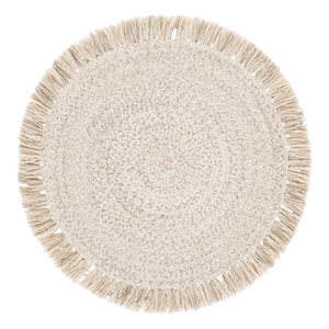 Safavieh Braided 3'-0&quot x 3'-0&quot Wool  Hand Woven Rug in Gray / Ivory