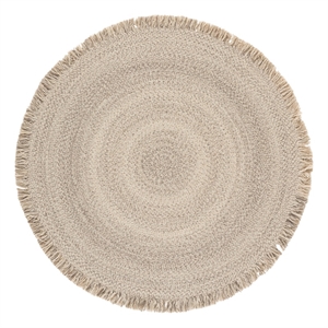Safavieh Braided 5'-0&quot x 5'-0&quot Wool  Hand Woven Rug in Gray / Ivory