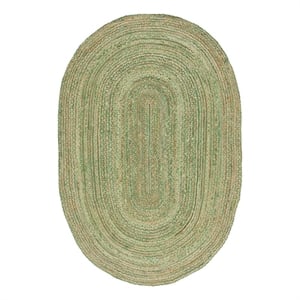 Safavieh Cape Cod 3'-0&quot x 5'-0&quot Jute and Cotton Hand Woven Rug in Green /Natural
