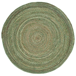 Safavieh Cape Cod 3'-0&quot x 3'-0&quot Jute and Cotton Hand Woven Rug in Green /Natural