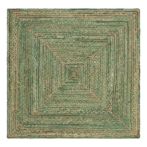 Safavieh Cape Cod 5'-0&quot x 5'-0&quot Jute and Cotton Hand Woven Rug in Green /Natural