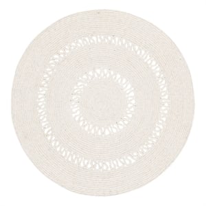 Safavieh Braided 3'-0&quot x 3'-0&quot Wool  Hand Woven Rug in Beige