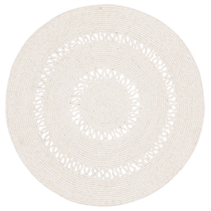 Safavieh Braided 4'-0&quot x 4'-0&quot Wool  Hand Woven Rug in Beige