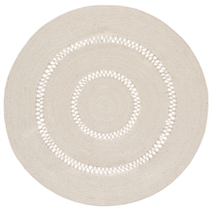 Safavieh Braided 5'-0&quot x 5'-0&quot Wool  Hand Woven Rug in Beige