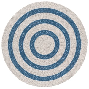Safavieh Braided 3'-0&quot x 3'-0&quot Wool  Hand Woven Rug in Blue / Gray