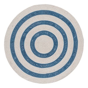 Safavieh Braided 6'-0&quot x 6'-0&quot Wool  Hand Woven Rug in Blue / Gray