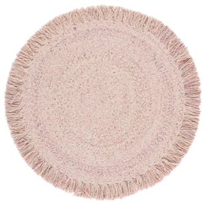 Safavieh Braided 3'-0&quot x 3'-0&quot Wool  Hand Woven Rug in Pink