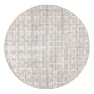Safavieh Ebony 9'-0&quot x 9'-0&quot Wool  Hand Tufted Rug in Silver / Ivory