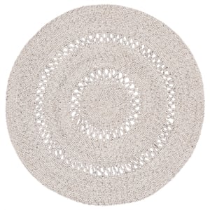 Safavieh Braided 4'-0&quot x 4'-0&quot Wool  Hand Woven Rug in Gray / Silver
